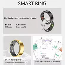 Smart rings for men and women, capable of step counting, calorie tracking, sleep monitoring, and sports activity tracking.