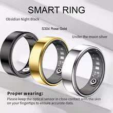 Smart rings for men and women, capable of step counting, calorie tracking, sleep monitoring, and sports activity tracking.