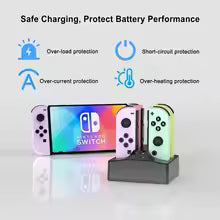 Charging Station for Switch/Switch 2 Joy Con Controller Charging Dock 4in1 Nintendo Switch Joy Con 2 Charger Gaming Accessories