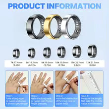 Smart rings for men and women, capable of step counting, calorie tracking, sleep monitoring, and sports activity tracking.